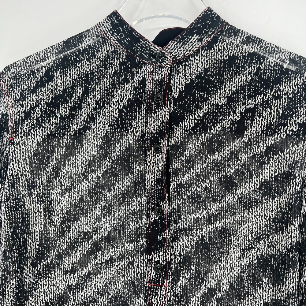 Rag & Bone Top womens S Sheer  Zebra Animal Print Silk Career Office‎ Retro Edgy - Picture 7 of 12
